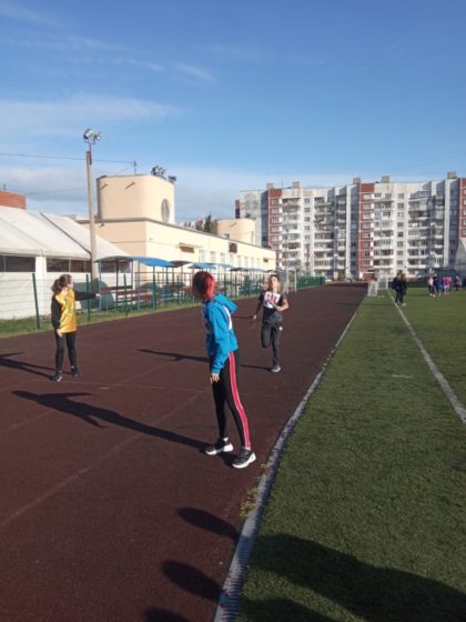 ученики 7Б класса на эстафете